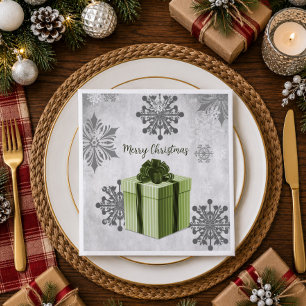 Serviette en papier pour cadeau de Noël vert