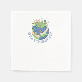 Serviette En Papier Pour des serviettes de Jour des terres heureuses