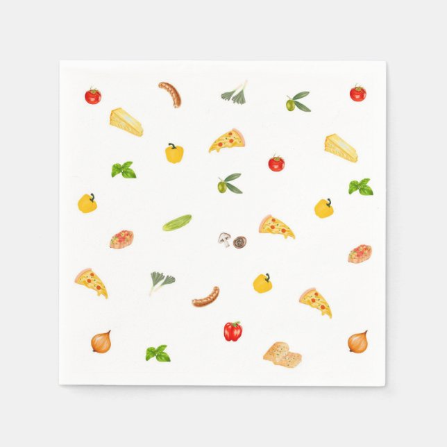Serviette en papier pour fête élégante de pizza po (Devant)