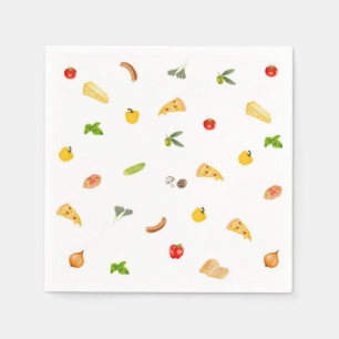 Serviette en papier pour fête élégante Pizza Dîner