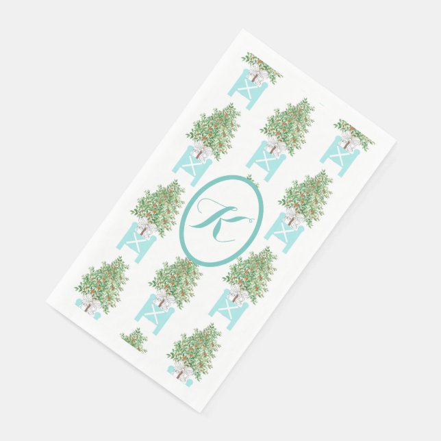 Serviette en papier pour invité à motif de topiair (Coin)