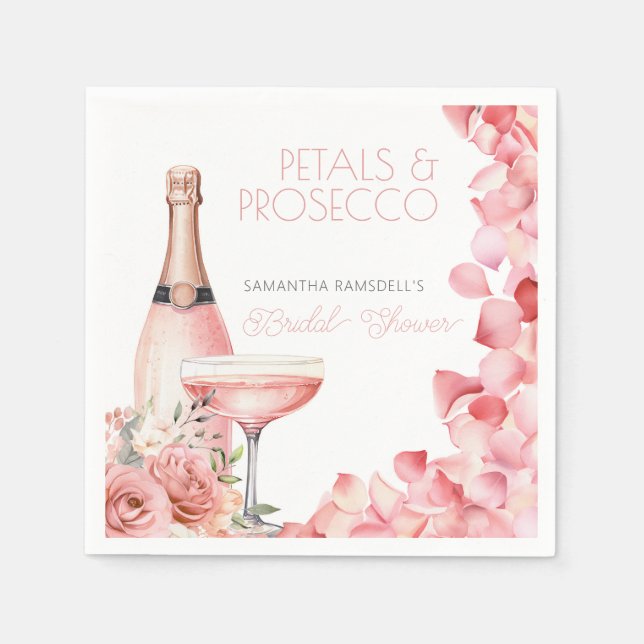Serviette en papier pour la douche de mariée rose  (Devant)