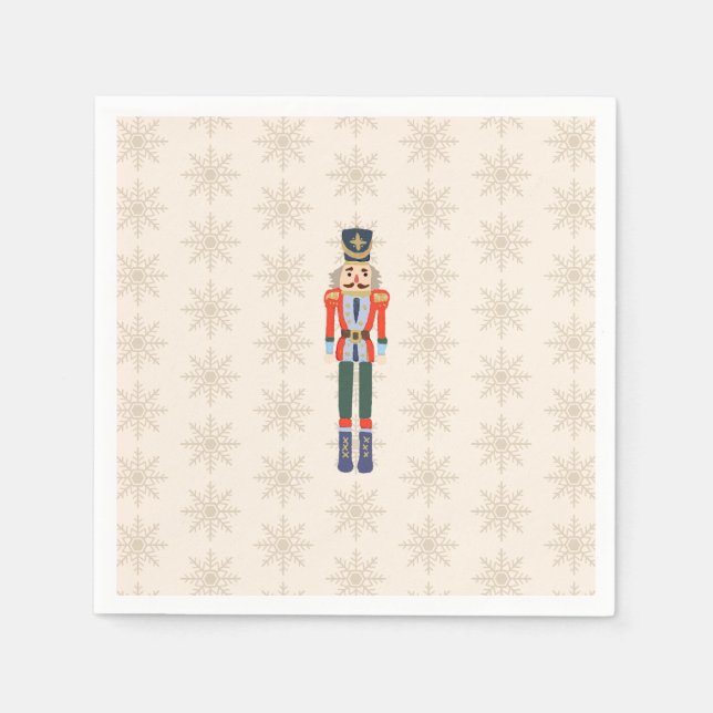 Serviette en papier pour les fêtes motif flocon de (Devant)