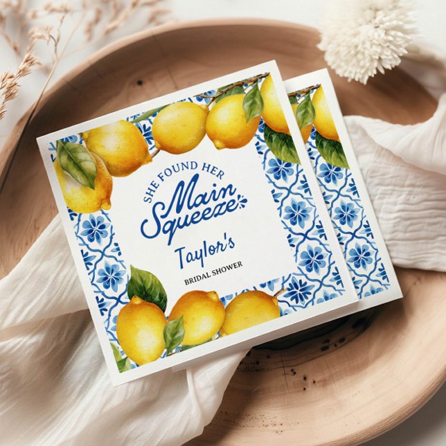 Serviette en papier pour mariage estival au citron (Créateur téléchargé)