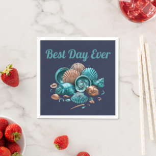 Serviette en papier pour mariage sur la plage aux