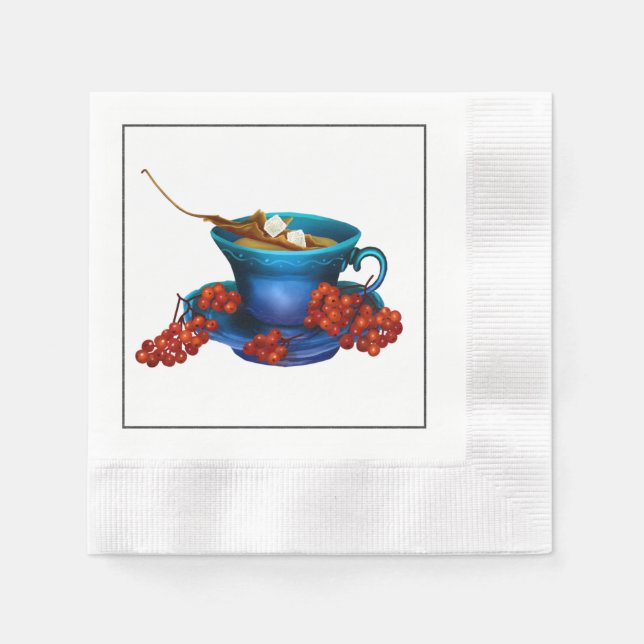 Serviette en papier pour thé de déjeuner d'automne (Devant)