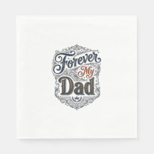 Serviette En Papier Pour toujours mon père gravure vintage chemise de 