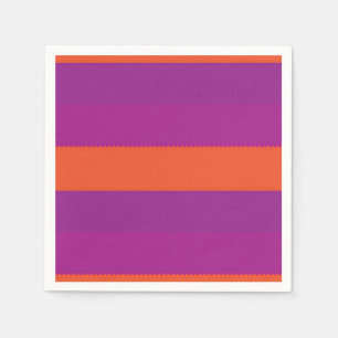 Serviette En Papier Pourpre et orange barrés