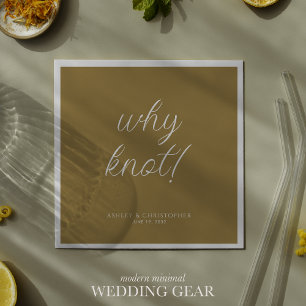 Serviette En Papier Pourquoi pas ! Cocktail minimal en or typographiqu