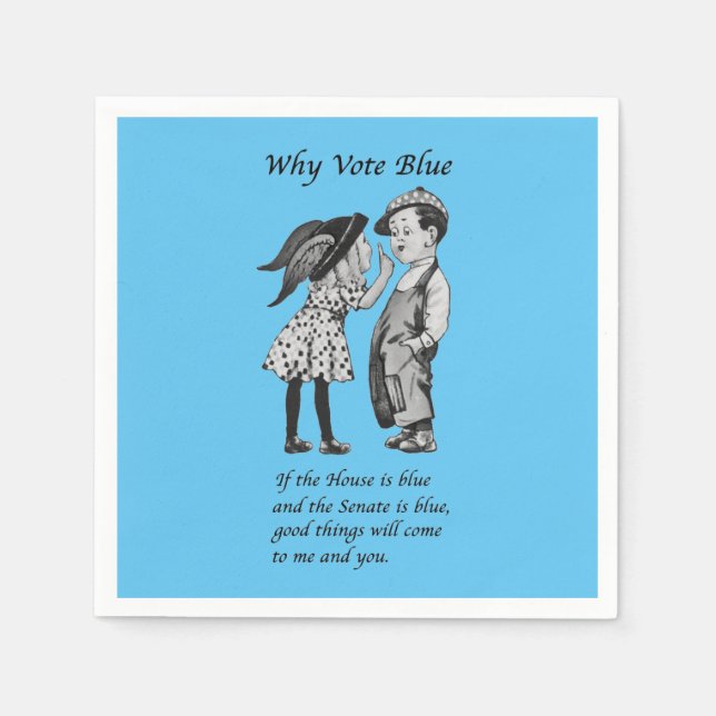 Serviette En Papier Pourquoi voter bleu en 2022 serviettes (Devant)