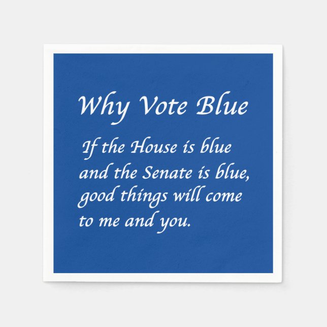 Serviette En Papier Pourquoi voter bleu en 2024 (Devant)