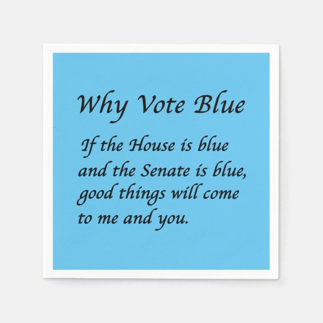 Serviette En Papier Pourquoi voter bleu en 2024 (Devant)