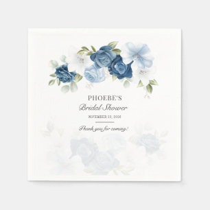 Serviette En Papier Poussière Florale Fleur Bleue Eucalyptus Verdure
