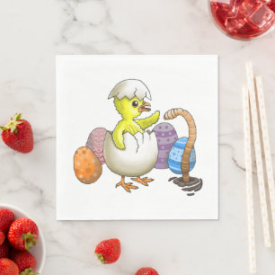 Serviette En Papier Poussin de Pâques éclos