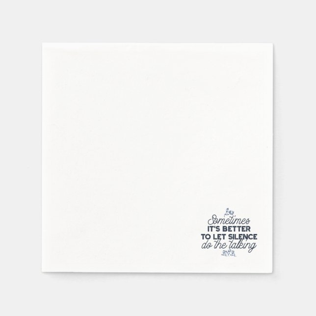 Serviette En Papier Pouvoir du Silence - Citation Inspirante (Devant)