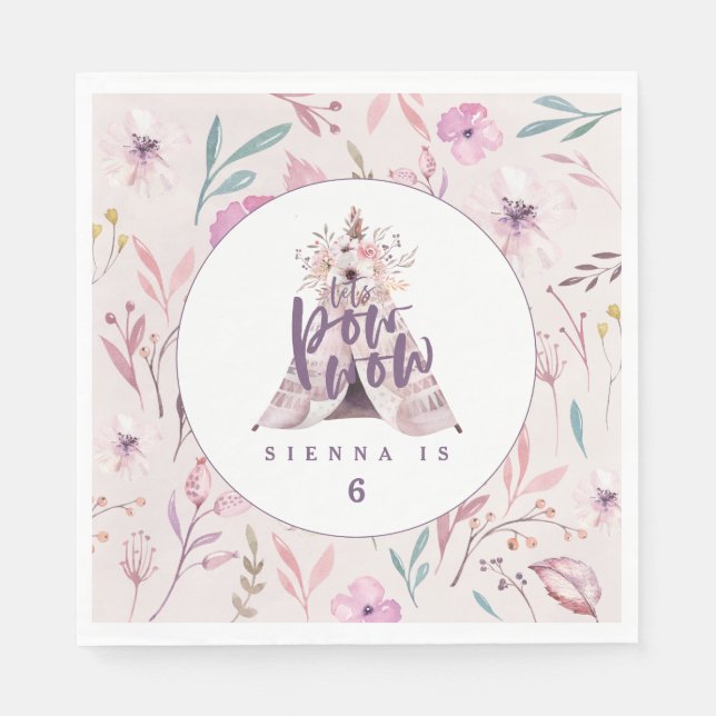 Serviette En Papier pow wow teepepee anniversaire serviettes (Devant)