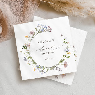 Serviette En Papier Prairie de fleurs sauvages printanières colorées p