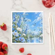 Prairie Fleurie Papillon Bleu Nature