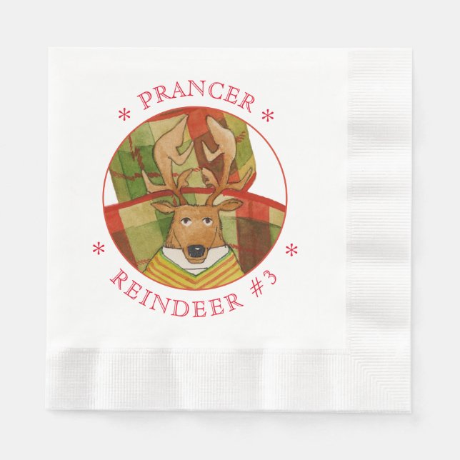 Serviette En Papier PRANCER REINDEER Pennsylvanie en papier pour déjeu (Devant)