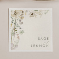 Pré Fleur sauvage lunaire | Mariage ivoire Napkin