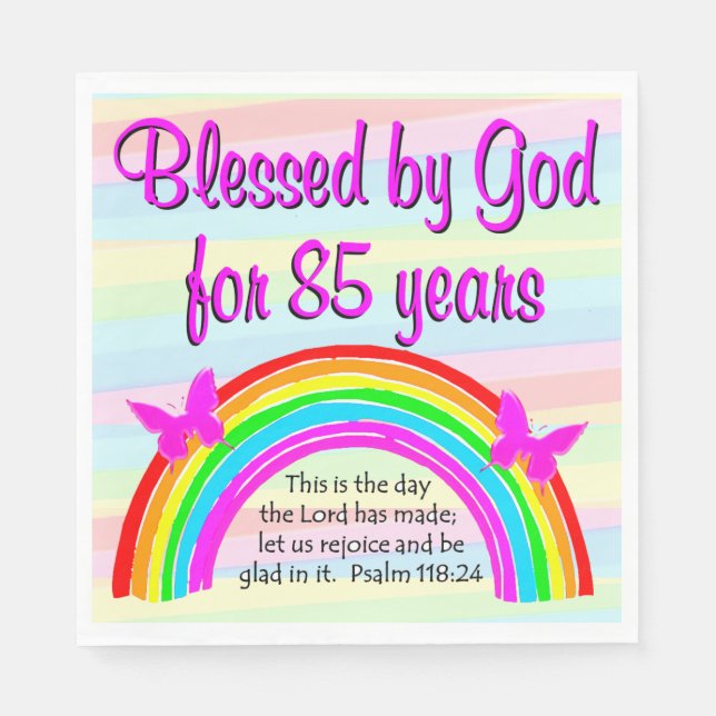 SERVIETTE EN PAPIER PRÉCIEUX 85E ANNIVERSAIRE PRIÈRE NAPKINS (Devant)