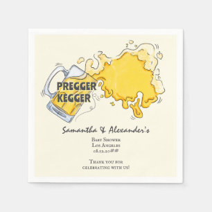 Serviette En Papier Pregger Kegger Aquarelle Bière Baby shower Co-ED