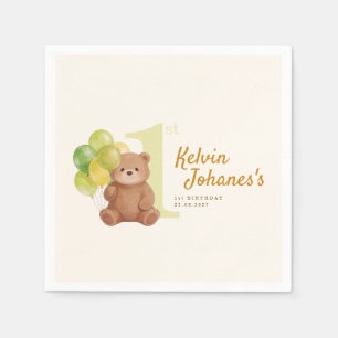 Serviette En Papier Premier anniversaire de Beary