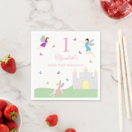 Serviette En Papier Premier anniversaire de fée