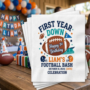 Serviette En Papier Premier anniversaire de football « First Year Down