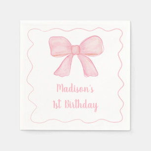 Serviette En Papier Premier anniversaire de la Bow rose