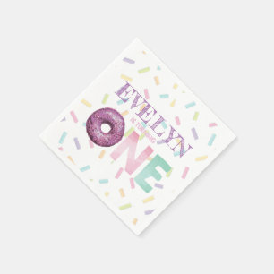 Serviette En Papier Premier anniversaire Doughnut Party Personnalisé