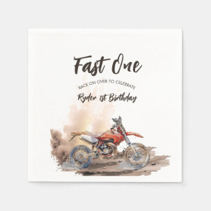 Serviette En Papier Premier Anniversaire Fast One Little Racer