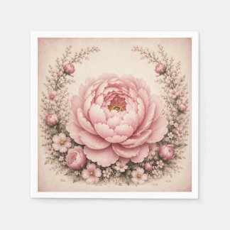Serviette En Papier Premier anniversaire floral One Little Friend