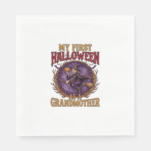 Serviette En Papier Premier Halloween en tant que sorcière grand-mère