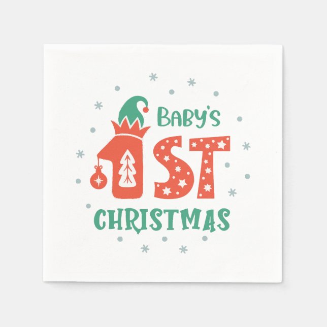 Serviette En Papier Premier Noël du bébé (Devant)