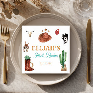 Serviette En Papier Premier Rodeo Cowboy Wild West Anniversaire