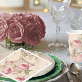 Serviette En Papier Premier Rose couleur argent personnalisé de la Com