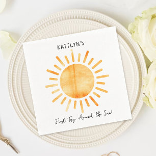 Serviette En Papier Premier Voyage Autour Du Soleil 1Er Anniversaire