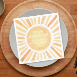 Serviette En Papier Premier voyage autour du soleil 1er anniversaire f