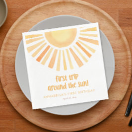 Serviette En Papier Premier voyage autour du soleil 1er anniversaire f