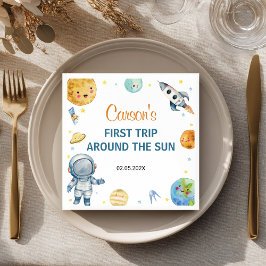 Serviette En Papier Premier Voyage Autour Du Soleil Anniversaire