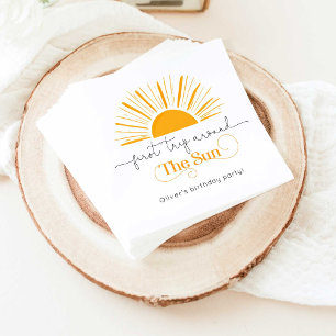 Serviette En Papier Premier voyage autour du soleil anniversaire minim