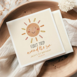 Serviette En Papier Premier Voyage Autour Du Soleil Premier Anniversai