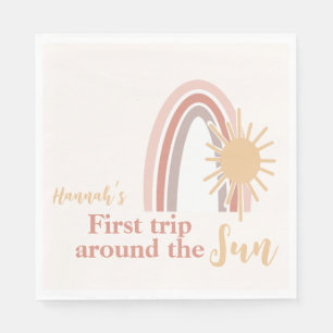 Serviette En Papier Premier Voyage Autour Du Sun Boho Rainbow