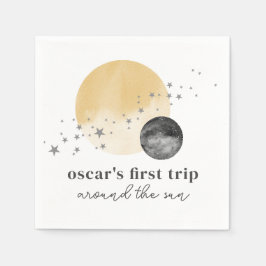 Serviette En Papier Premier Voyage Gris Autour Du Soleil