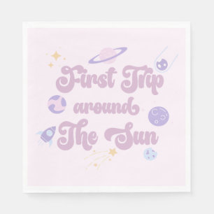 Serviette En Papier Premier Voyage Rose Autour Du Sun Space 1er Annive