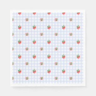 Serviette En Papier Première aquarelle de Preppy Berry Birthday Strawb