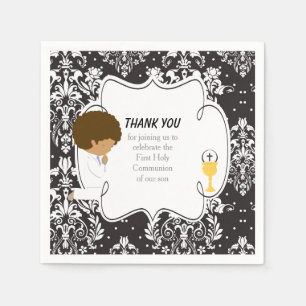 Serviette En Papier Première communion Africain-Américain Noir Damas