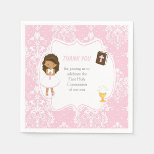 Serviette En Papier Première communion Fille Africaine Américaine