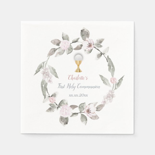 Serviette En Papier première communion personnalisée (Devant)